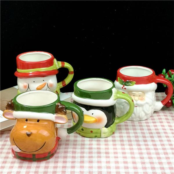 La modélisation 3D créative de la tasse 400ml de Noël couplent la tasse animale Handcrafted par cadeau de festival de tasse de lait de petit déjeuner de tasse de café