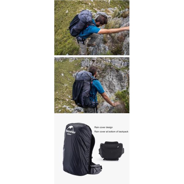 Black ODM Waterproof Hiking Backpack 65 Litre Mountain Climbing Backpack Outdoor