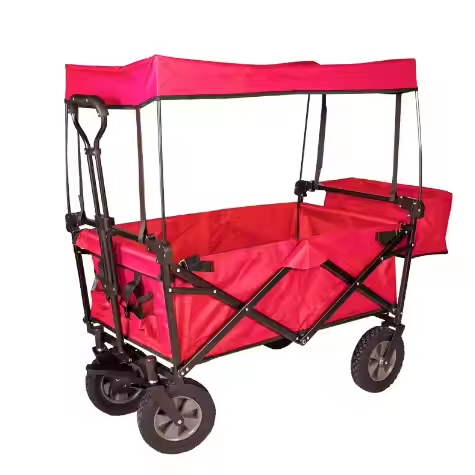 Lightweight Folding Cart With Wheels Compact With Canopy Hand 89*53*109cm