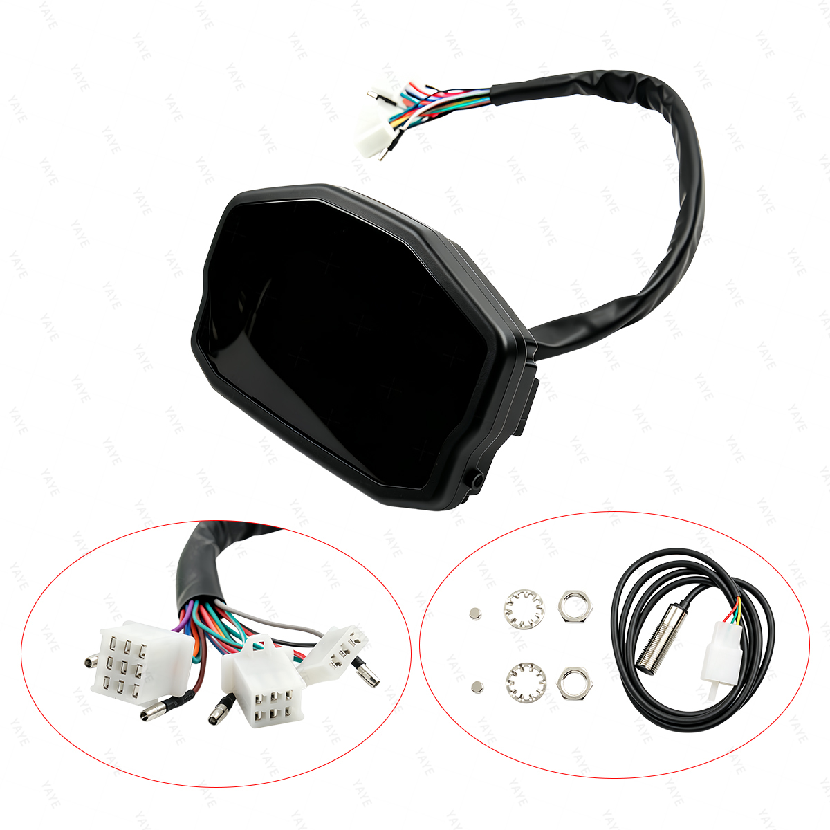 Universal LED Screen Display Motorcycle Speedometer Digital Tachometer Dashboard Fuel Gauge for Honda Ducati Yamaha