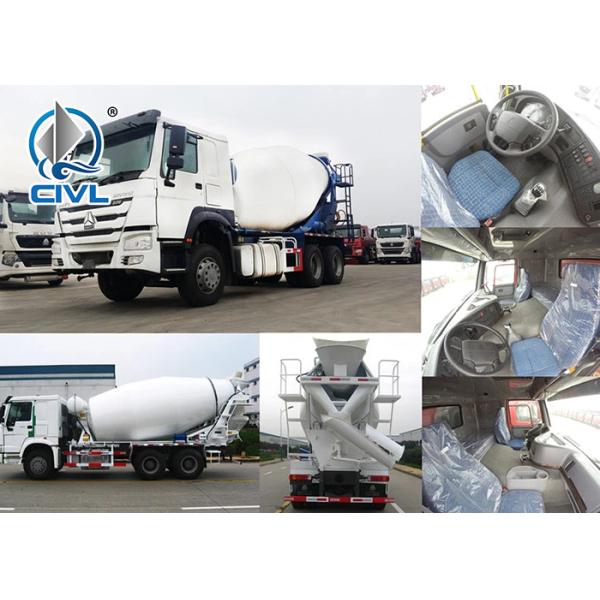 White Concrete Mixing Equipment  Sinotruk 6M3 Mixer Tank Truck 6x4 White Color With Italy Pto