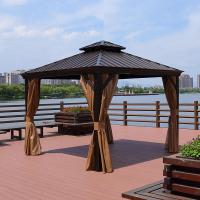 Gazebo exterior con techo duro Gazebo de metal con techo duro Gazebo con cortina y red