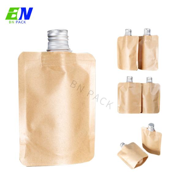 1L Eco Friendly Biodegradable Kraft Refill Spout Pouch Liquid Hand Soap Stand Up Bag