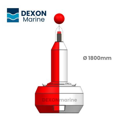 Diameter 1800mm Fairway Navigation Buoy Red And White Vertical Stripes OEM Logo