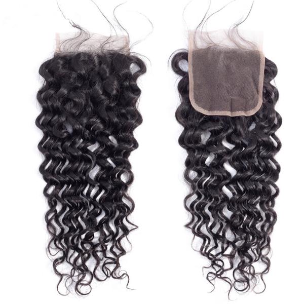Nenhuns pacotes da onda de água do produto químico com extensões 100% indianas do cabelo humano de Remy do fechamento