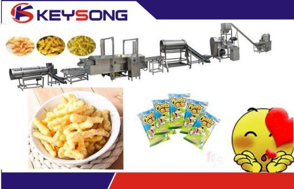 Automatic Fried Kurkure Food Extruder Machine / Kurkure Production Line 90 Kw Self Cleaning