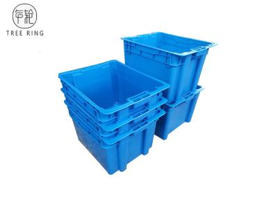 Caixas plásticas do totalizador dos peixes quadrados com produto comestível das tampas azul/cinza de 505 * 410 * 320 milímetros