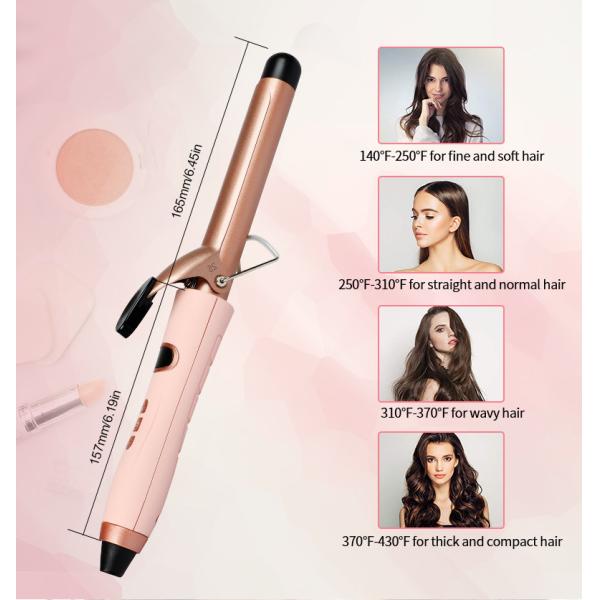 PTC 49W Ceramic Hair Curler , LCD Electric Hair Curling Iron