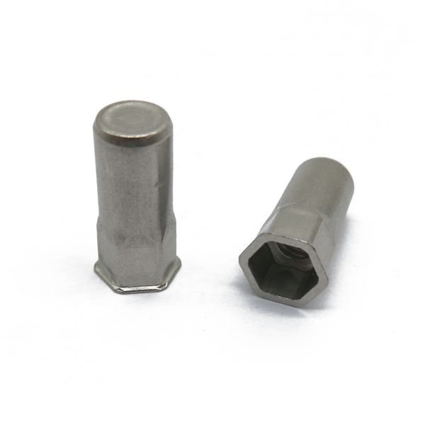 Reduced Head Inner Hex Body Closed End Rivnuts Stainless Steel Countersunk Design