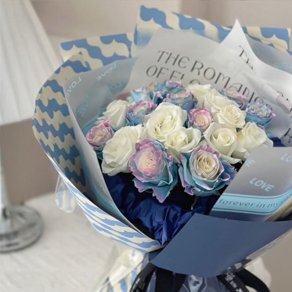 Overflow Love Day confession matte paper letter flower wrapping paper, wholesale materials for flower shops, bouquets, gift packaging