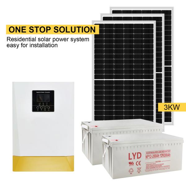 Liga 3KW de alumínio fora do sistema home acidificado ao chumbo do sistema solar da grade