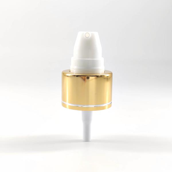 24mm 24/410 Golden Aluminum Collar Cream Pump For Serum Lotion Essential Oil
