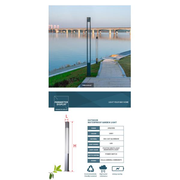 20W 30w 40w Path LED Garden Light High Power Height 2.5m 3m 3.5m 4M Modern