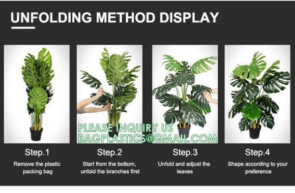 Artificial Monstera Deliciosa Plant 37 Fake Tropical Palm Tree, Perfect Faux Swiss Cheese Plants in Pot
