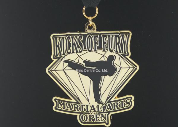 OEM Ribbon Medals  , Brass Stamped Award Medals For Promotional Gifts