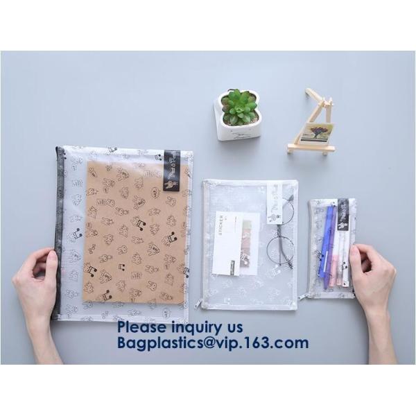 Promotional Custom Printed Pvc Vinyl Transparent Stationery Zip lockk Bags,Crossbody Stationery Set Zipper Pvc Bag Bagease