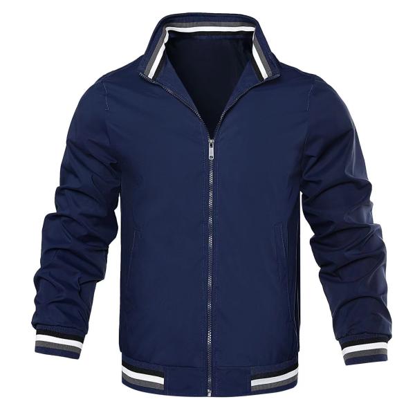 2023 Spring Autumn Waterproof Zip Up Casual Jacket for Men Loose Fit Baseball Bomber Coat