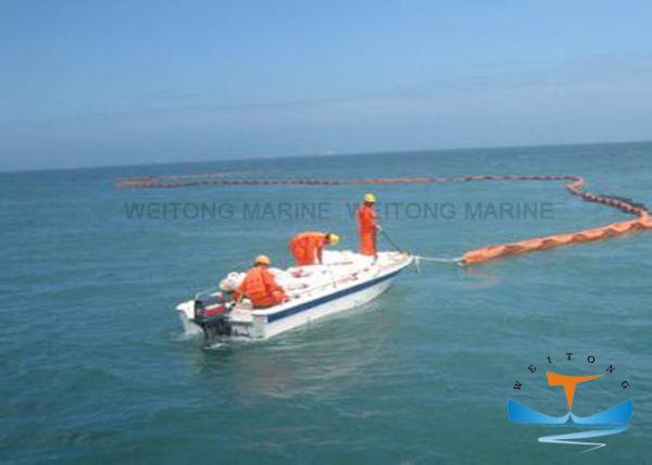 Easy Deployment Oil Spill Containment Boom , Pvc Oil Boom 20KN Strength