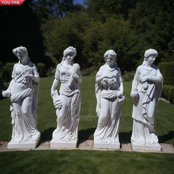 Life Size Natural White 4 Seasons Marble Statues