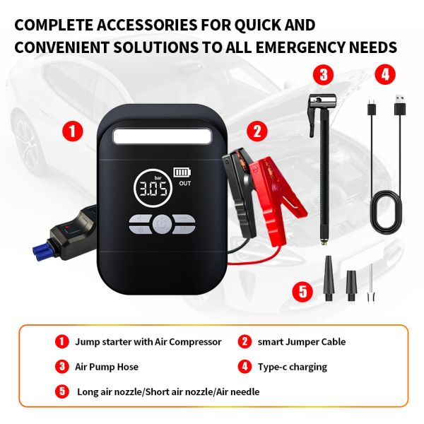 Battery Powered Automobile Jump Starters Portable 8000MAh Car Jump Starter Power Pack