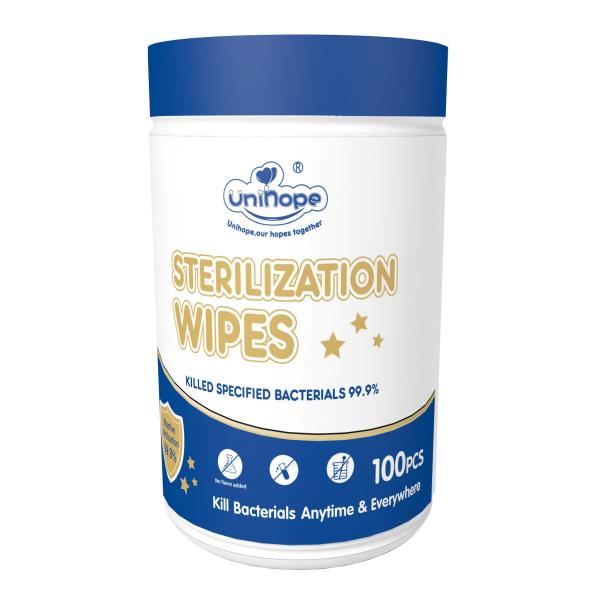 99.99% Sterilization Medical Wet Wipes Disinfectant Alcohol-Free for Baby Care 100PCS