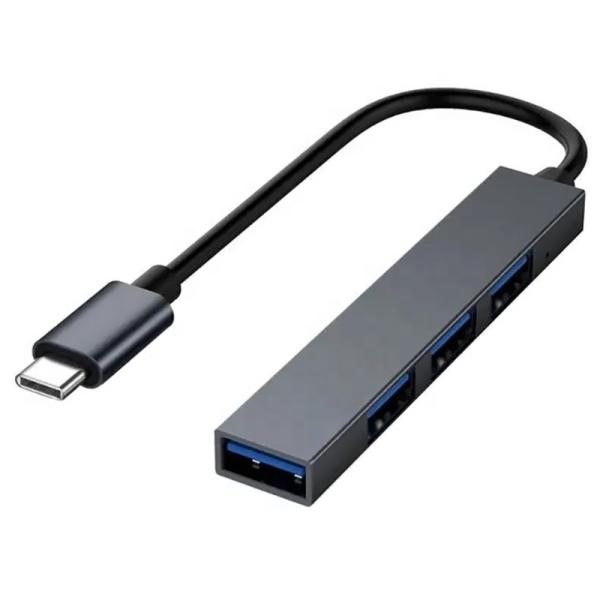 Type C Interface 4 In 1 4 Ports Hub Type-C OTG To USB 3.0 2.0 Adapter Aluminium Alloy