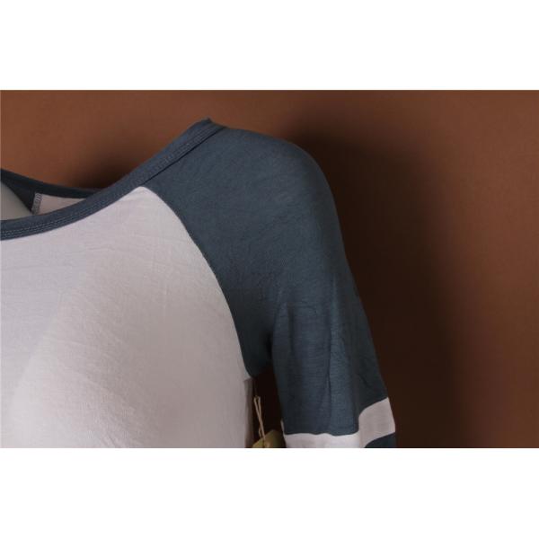 1/2 Sleeve Ladies Raglan Sleeve T Shirts 95% Rayon 5% Spandex