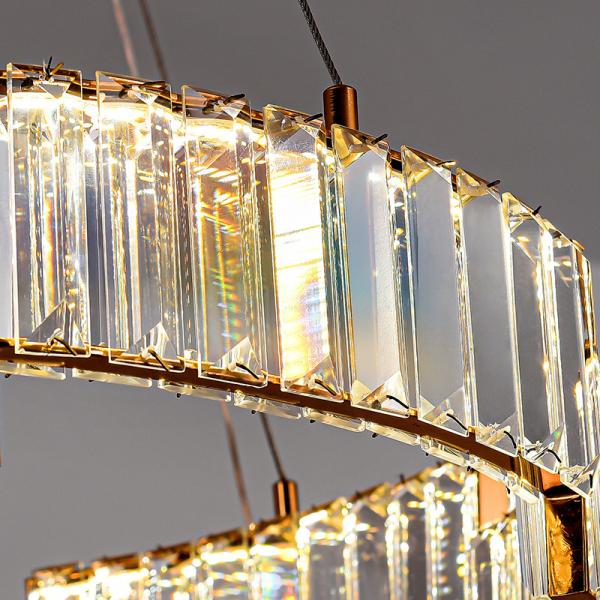 Lumière à pendentif en cristal moderne avec finition dorée 3000-6000K