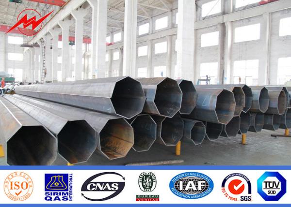 Round Tapered Polygonal Galvanized Steel Pole For Power Line Distribution Project