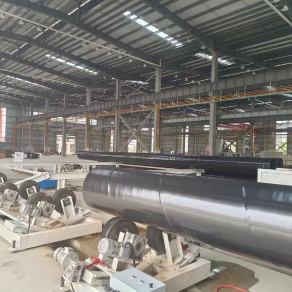 Steel Pipe 3LPE Coating Line For Oil Gas Pipeline Using Epoxy Powder PE Adhesive