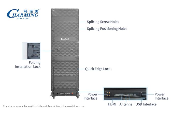 High-Brightness Foldable LED Poster Display featuring GOB durability and remote content management for shopping malls and conference rooms