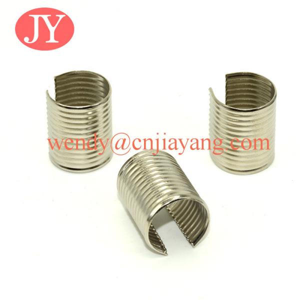 Silver color Folder Leather Cord Buckle Round Rope Clip End Clasps