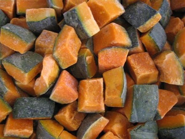 Frozen Sweet Pumpkin Dice, blanched, variety of Ebis, origin of Heilongjiang, China