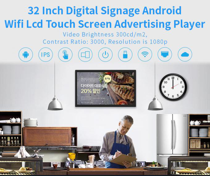 32 Rom разрешения 16GB экрана 1920x1080 Signage полный HD цифров планшета Линукса андроида дюйма