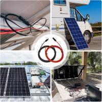 Cabo de extensão preto vermelho do painel 12AWG solar de 20FT com fêmea e conectores machos
