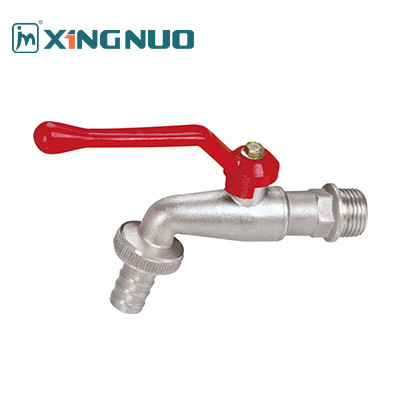 male threaded red straight handle 1/2 inch Brass Bibcock with Ceramic Valve Core