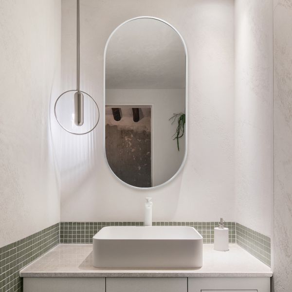 Luxury Hotel Oval Bathroom Vanity Mirrors , Cosmetic Bathroom Mirror Without Light