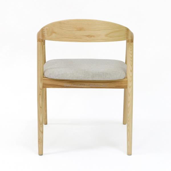 Simple Wooden Armchair Fabric Lounge Restaurant Nordic Wooden Dining Coffee Tea Leisure Chairs Solid Wood Dining Chair OEM/ODM