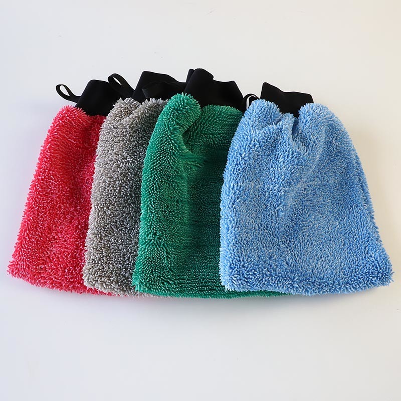 Scratch Free Super Absorbent Microfiber Car Wash Mitts 50gsm For Automobile Cleaning