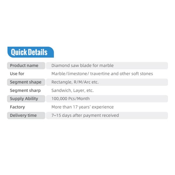Blade Width 1/8IN Marble Stone Slab Cutting Circular Saw 6 1/2in for Masonry Cutting