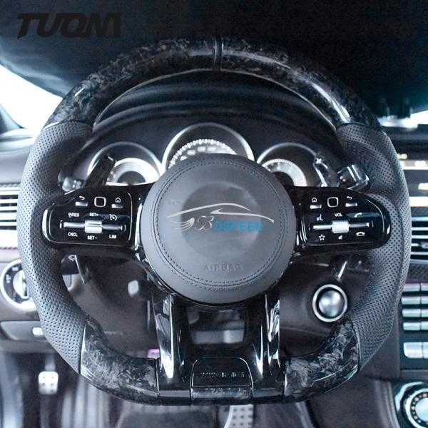 Mercedes Benz Perforated Leather Steering Wheel Upgrade Forged Carbon Fibre