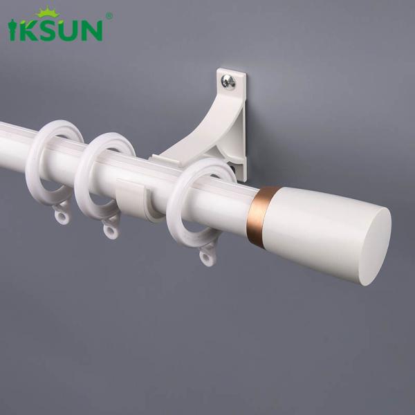 White Metal 22ft Aluminium Curtain Rod Wall Installation Single Type