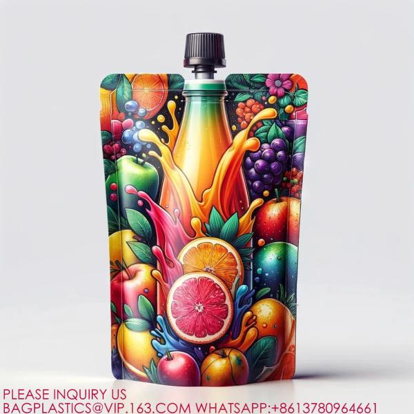 Beverage Milk Juice Bag Vertical Reusable Liquid Bag Packaging Sealed Storage Spout Bag
