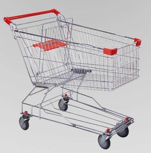 Large Capacity Grocery Shopping Carts , 180L Wire 4 Wheeled Shopping Trolley