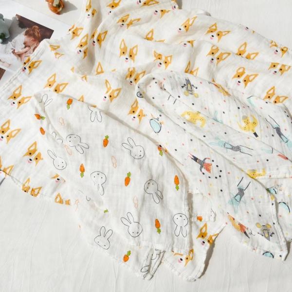 4 / 6 Layers Baby Bandana Bib 100% Cotton Super Absorbent Baby Dribble Bibs