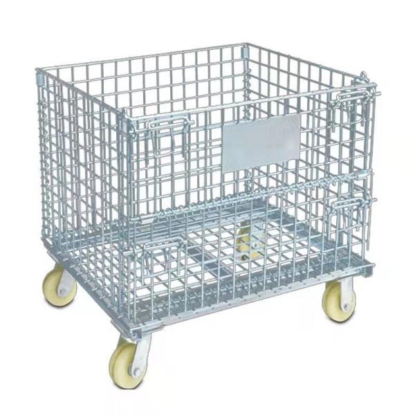 Gaiola quente do armazenamento de Mesh Container Durable Wire Metal do fio de Dipgalvanized com rodas
