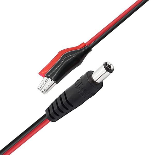 2.1mmx5.5 mm 12V DC Male Jack to Alligator Clip Power Cable Connectors for CCTV Security Camera Lighting