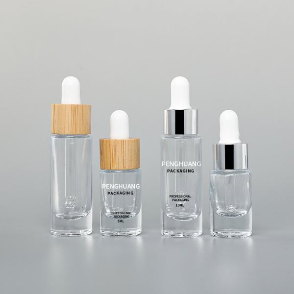 sérum en verre de 5ml 10ml 15ml 30ml pour le compte-gouttes d'huile en verre de soin de visage de bouteille en verre d'emballage de soins de la peau