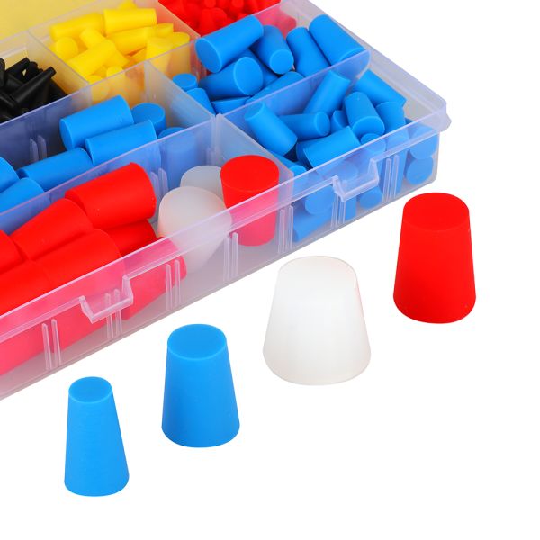 High Temp Protective Tapered Plug Assortment Kit 350PCS Masking System Silicone Rubber Stoppers 9 Sizes Processing Service