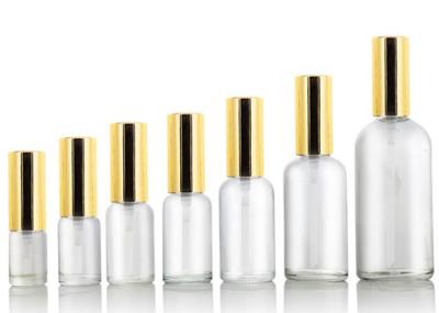 5ml - 100ml Glass Cosmetic Bottles With Premium Gold Push Button Dropper Cap